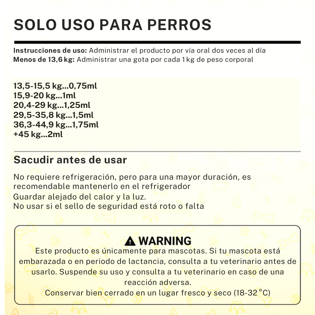 Areo™️ Nano-Gotas Orales — Soporte Visual Canino